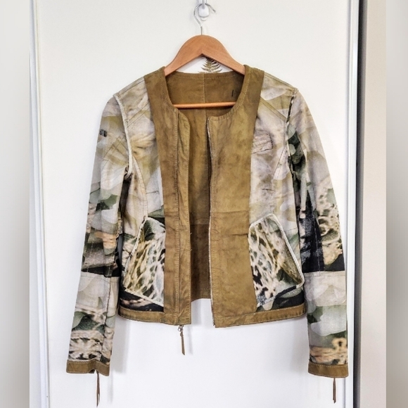 NWT Vintage European  100% Suede Leather Moto Jacket - Picture 4 of 10